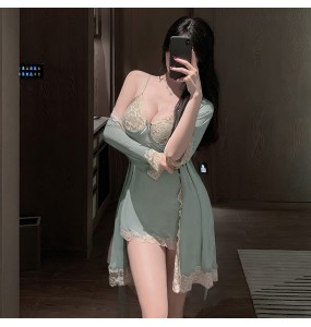 FEE ET MOI - Midnight Diary See-Through Lingerie Set (Green)
